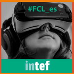 Niña con gafas virtuales, #FCL e INTEF