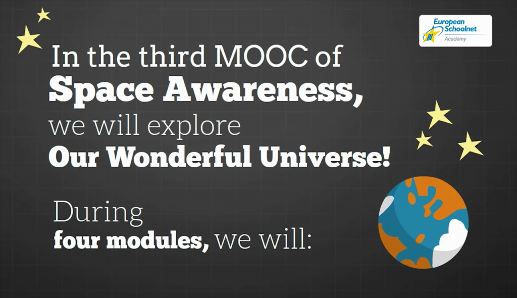 Captura del vídeo promocional del Space Awarness MOOC Our Wonderful Universe