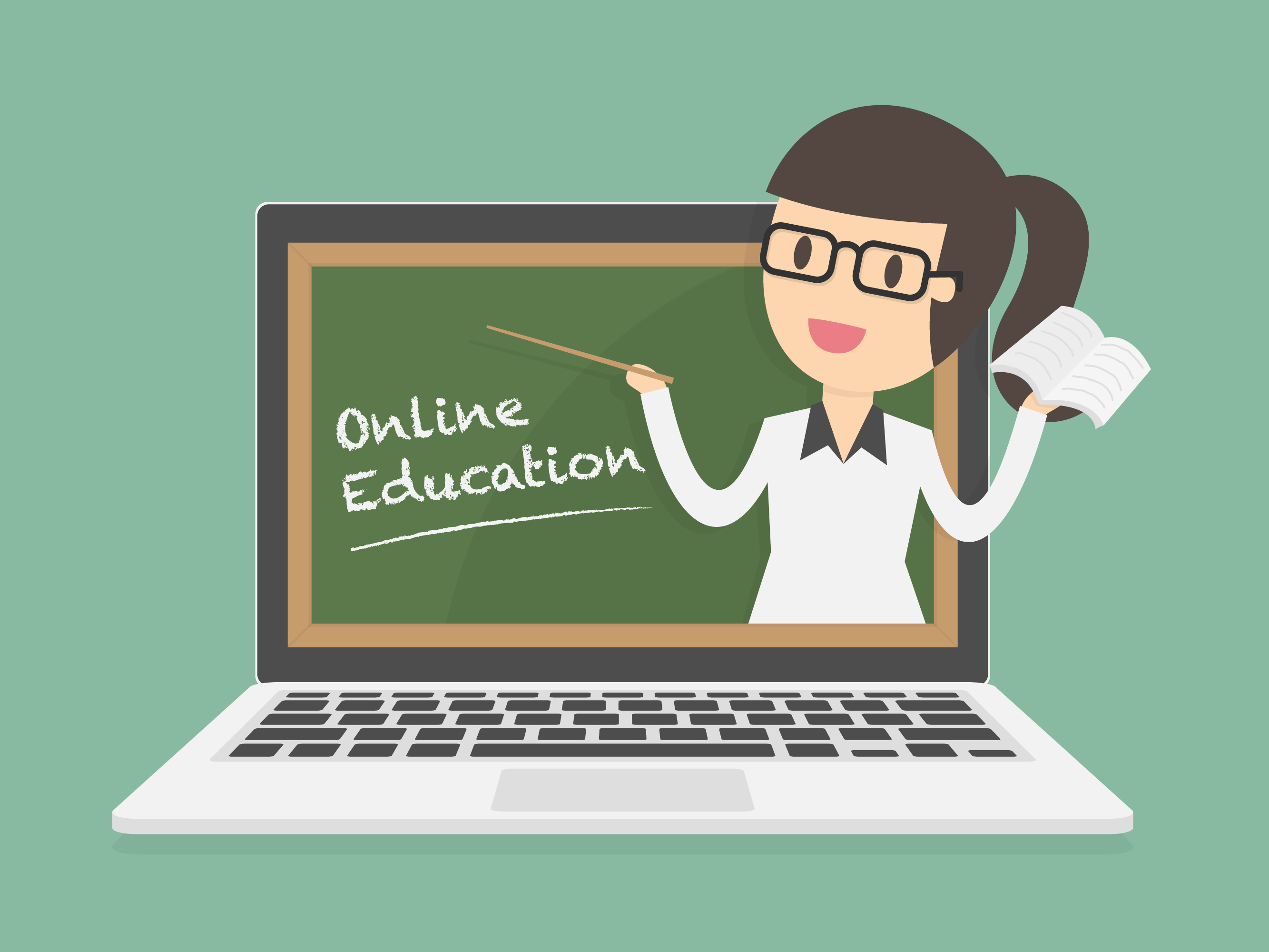 Imagen "Online education on laptop" diseñada por Dooder en Freepik