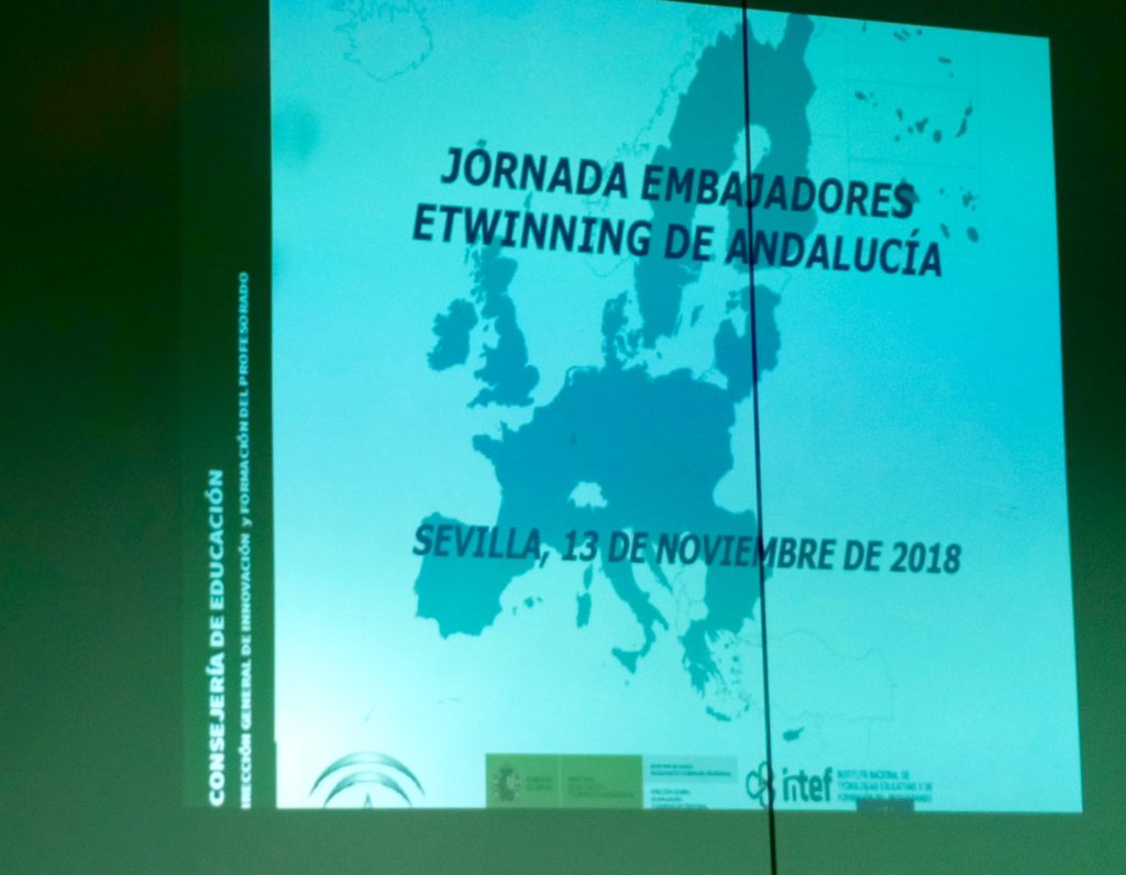 Portada de la presentación de las I Jornadas de Embajadores eTwinning de Andalucía