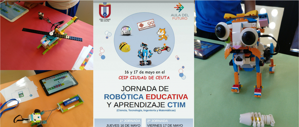 El cartel de las Jornadas con varias de las creaciones del alumnado