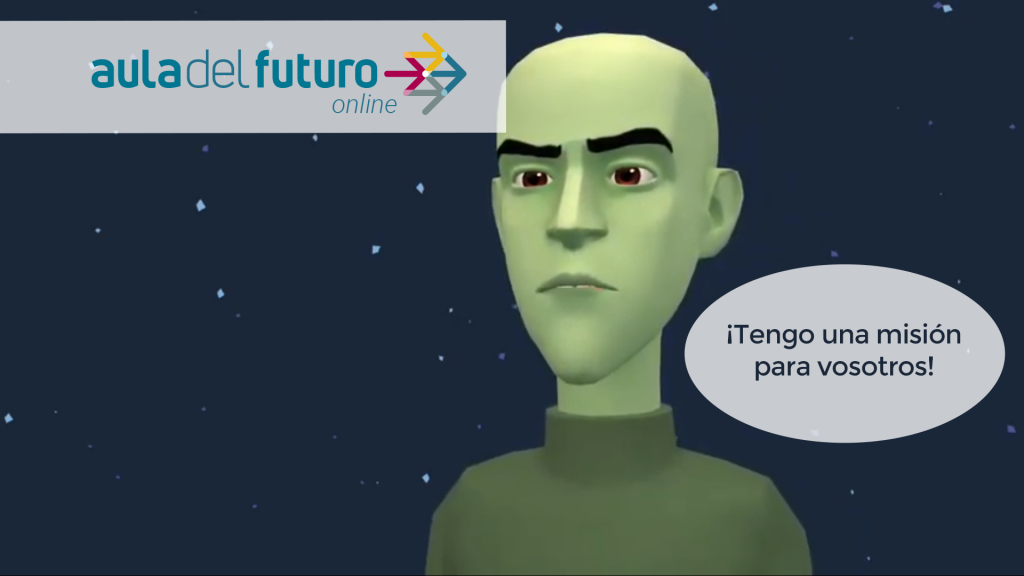 Banner para el aula del futuro online del ecoejército con un alienígena