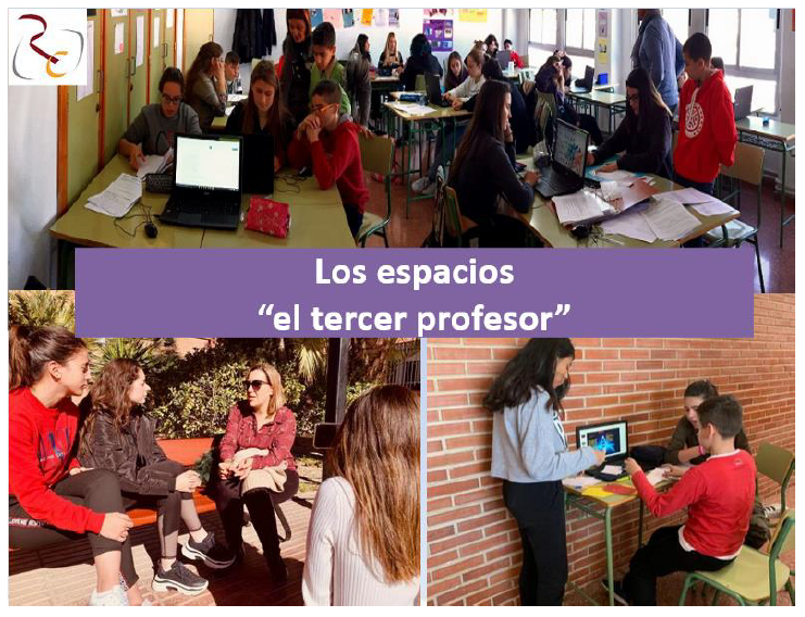 Collage de fotos de los espacios "el tercer profesor"