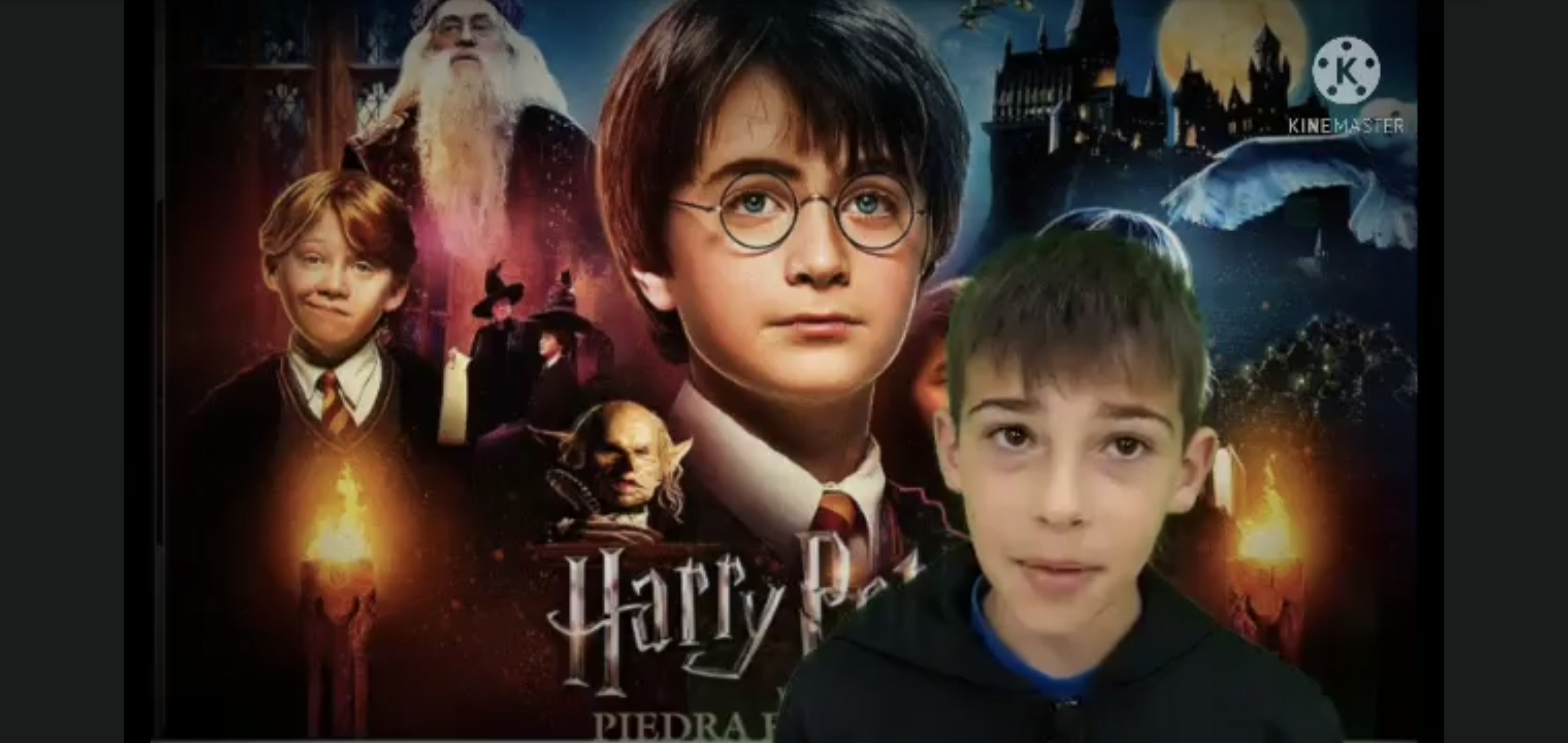 Estudiante en un vídeo de Harry Potter mediante croma