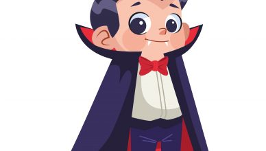Niño vampiro de dibujos animados.