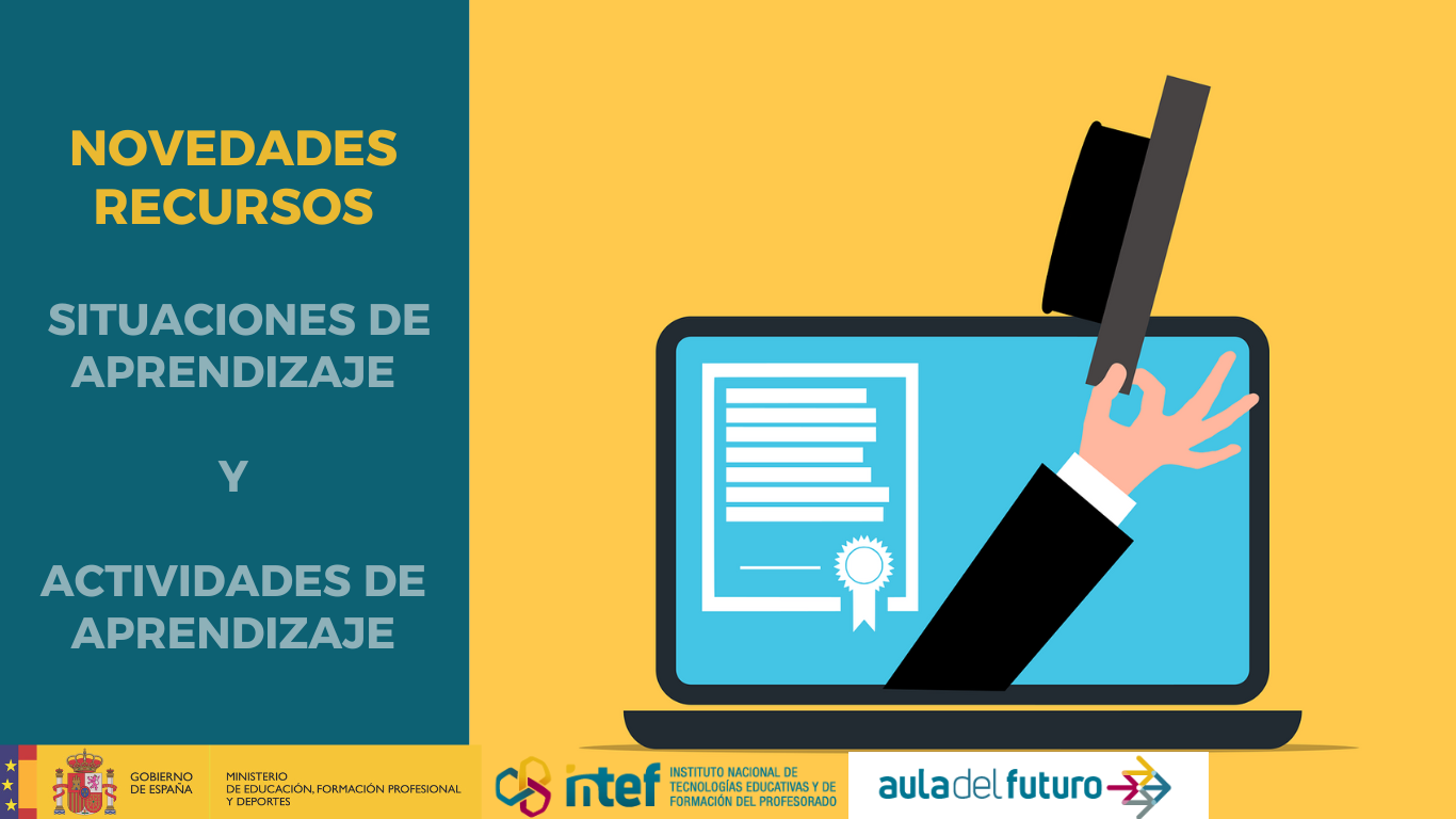 nuevos recursos imágen informativa ordenador y mano